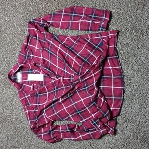 NWT Hollister Plaid Criss Cross Top